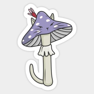 Violet amanita catshroom Sticker